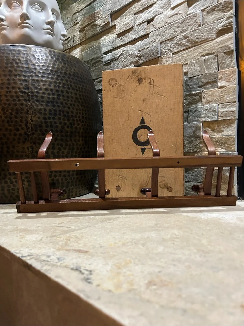 Vintage 1960s Thonet style wall mounted coat rack